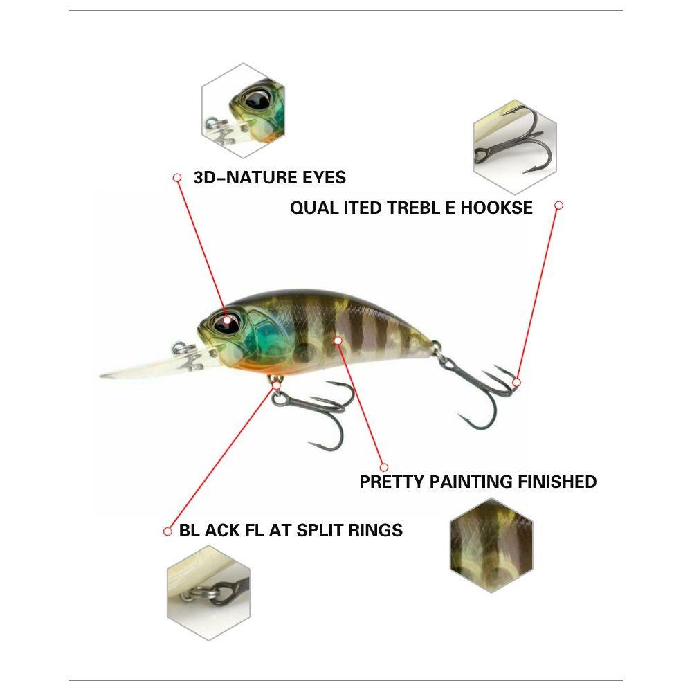 MUVAKO Mồi Câu Cá Nhân Tạo 3D Bằng Nhựa Cứng 87mm 16g Kèm Móc Câu