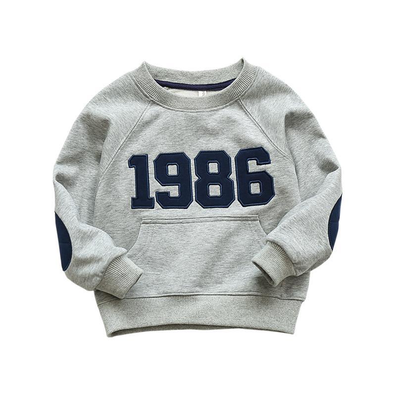 Áo Sweater Cổ Tròn In Số 1986 Thời Trang Mùa Thu Cho Bé Trai