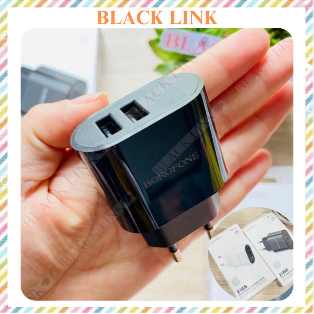 Củ Sạc 2.4A BOROFONE BA63A 2 Cổng USB Đèn Led Điện Thoại Máy Tính Bảng Cốc Sạc Nhanh Pin Dự Phòng Tai Nghe Bluetooth I12