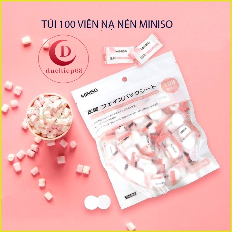 MẶT NẠ GIẤY NÉN MINISO 100 VIÊN