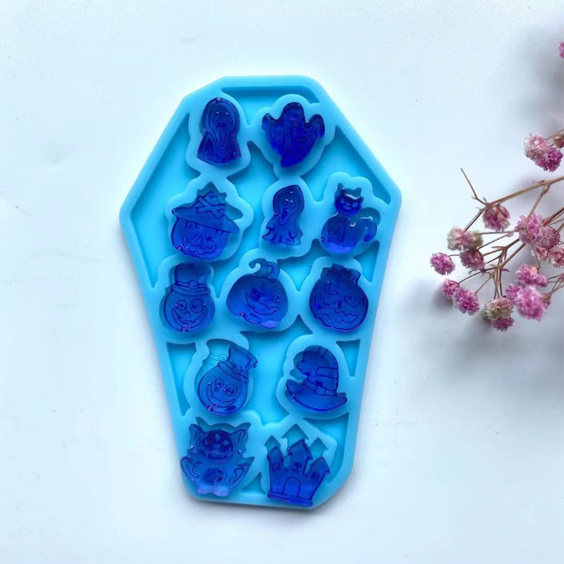 Khuôn Silicone Làm Mặt Trang Sức Hình Quan Tài Halloween