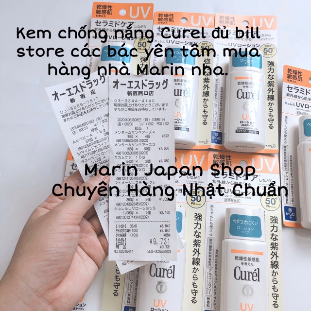 (Giá tốt)Kem chống nắng Curel UV Protection Milk SPF50+/PA+++