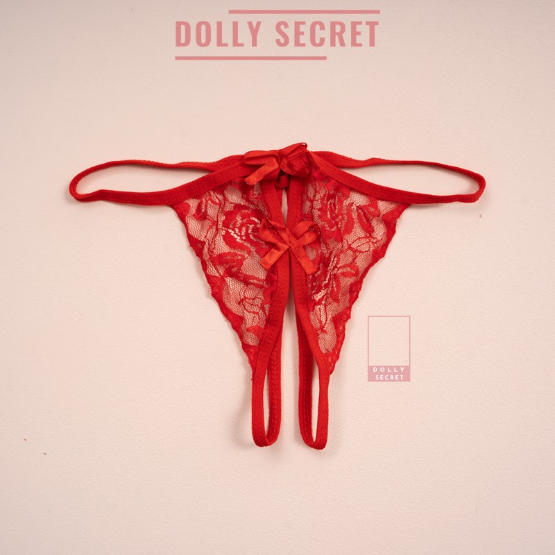 [Mã WASTUP24 giảm 10K đơn 50K] Quần lót nữ nơ vải ren mềm mại xuyên thấu gợi cảm sexy lọt khe xẻ đáy DOLLY SECRET QL019 | BigBuy360 - bigbuy360.vn