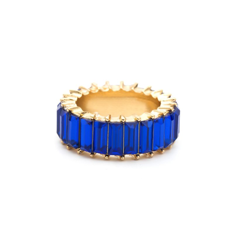 Nhẫn đính đá zircon 8 màu cầu vồng thời trang cho nữ