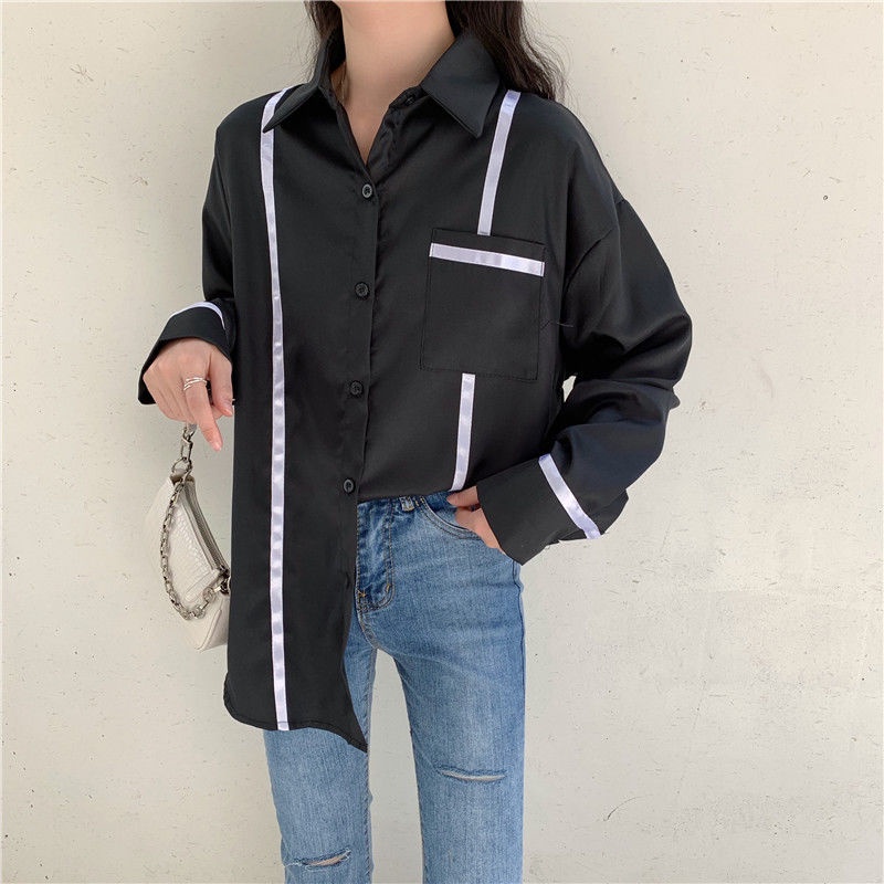 Áo Sơ Mi Tay Dài Kẻ Sọc Thời Trang Mùa Thu Mới Cho Nữ