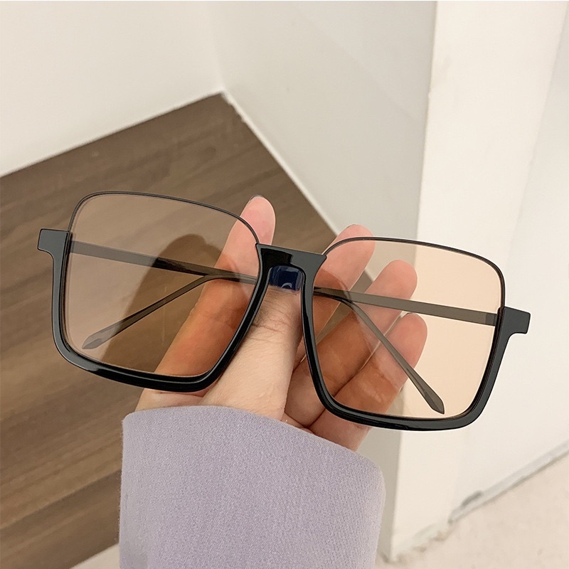 Kính mát mát râm thời trang nam nữ vàng cam kloại vuông tròn nửa gọng - Bự Store - 690 / 1149