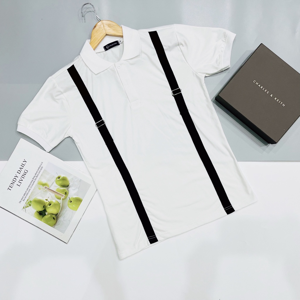 Áo Thun Nam Cổ Polo Vải Cotton Tici Mềm Mát Phối Dây Rút Độc Lạ Cá Tính Thời Trang Hot Trend Mới