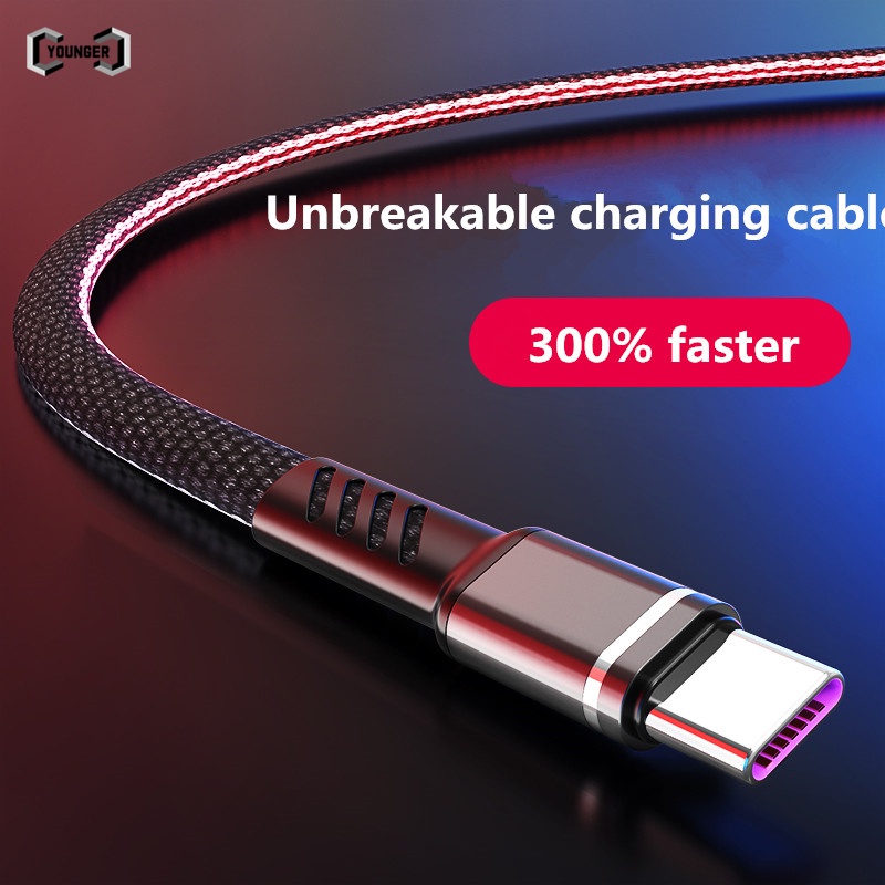 Dây Cáp Sạc Nhanh 5a 1m Cổng Usb Type-c Bằng Denim Bện Vải Denim Cho Điện Thoại Android Loại c