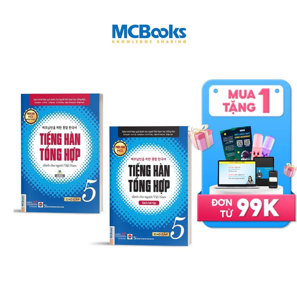 Sách - Combo 6 Tập Tiếng Hàn Tổng Hợp Dành Cho Người Việt Nam (Giáo trình+SBT) - MCB