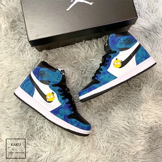 Giày Sneaker 💞FREESHIP💞 Giày Thể Thao JD1 Xanh Loang Cổ Cao Nam Nữ