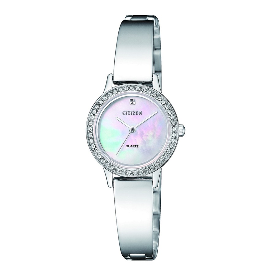 Đồng Hồ Citizen Nữ Đính Đá Swarovski Dây Kim Loại Pin-Quartz EJ6130-51D - Mặt Xà Cừ (