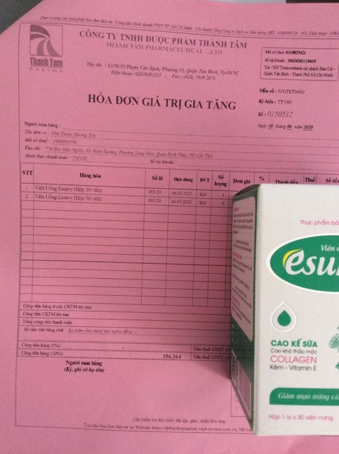 Viên uống giảm mụn, giảm vết thâm ESUNVY chai 30 viên | Thế Giới Skin Care