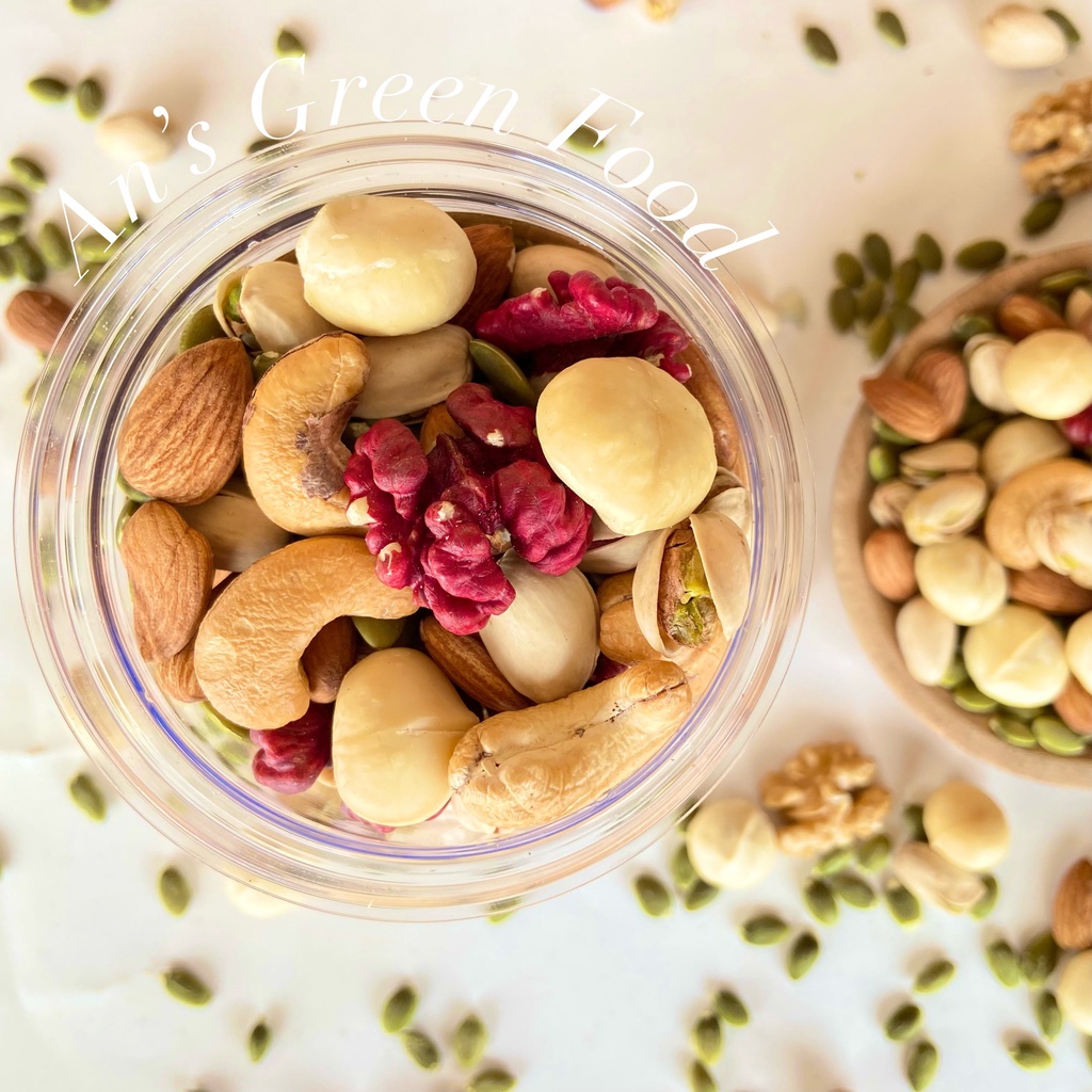 Mix Nuts 7 Hạt Dinh Dưỡng Cao Cấp Giàu Dinh Dưỡng - Tốt Cho Bà Bầu, Người Già, Trẻ Nhỏ - Nông Sản Sạch An's Green Food