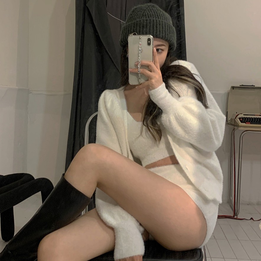 Áo Khoác Cardigan Dài Tay/Áo Hai Dây/Quần Short Xinh Xắn Thời Trang Cho Nữ | BigBuy360 - bigbuy360.vn