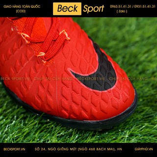 Giày Bóng Đá [Hypervenom Phantom] Full Đỏ Cao Cổ TF