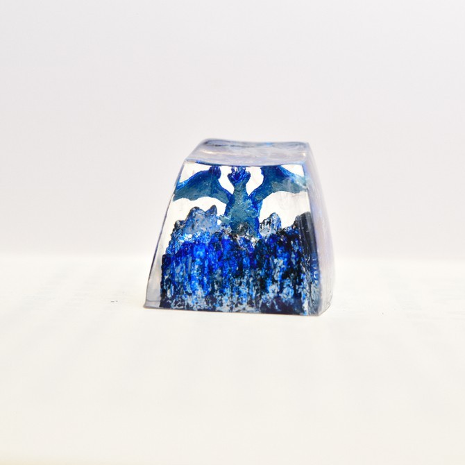 Keycap rồng băng màu xanh
