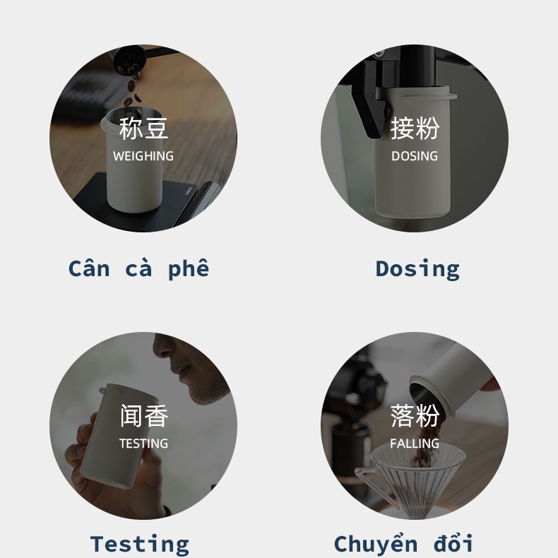 Cốc Đong Hứng Cà Phê | Dosing Cup MHW-3bomber Màu Xám Xước