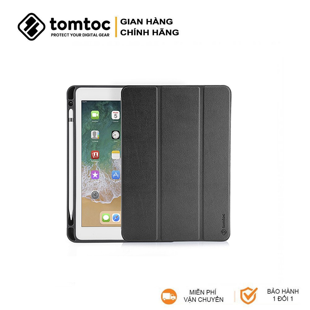 Bao Da TOMTOC Smart Cover Slim With Pen Holder For IPAD 9.7 INCH 2018 - Hàng Chính Hãng - B02-M03D