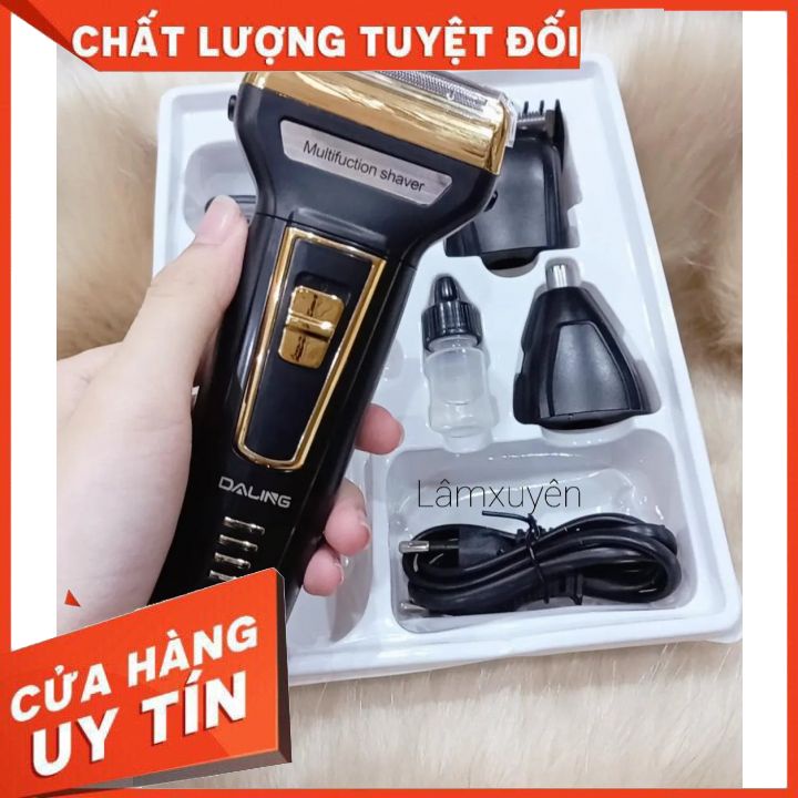 Máy Cạo Râu Đa Năng DALING DL 9001  cắt tỉa tóc _ lông mũi Nhỏ Gọn Cắt Siêu Sắc Siêu Bền Pin Cực Trâu [tậngốc]