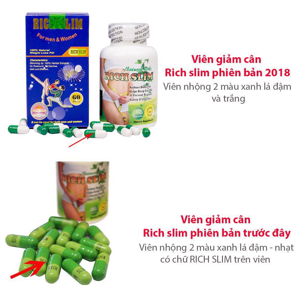 Giảm cân Rich Slim - Hiệu quả với cơ địa khó, đã dùng nhiều loại - Mẫu mới 2021 giúp đẹp da, chuẩn dáng