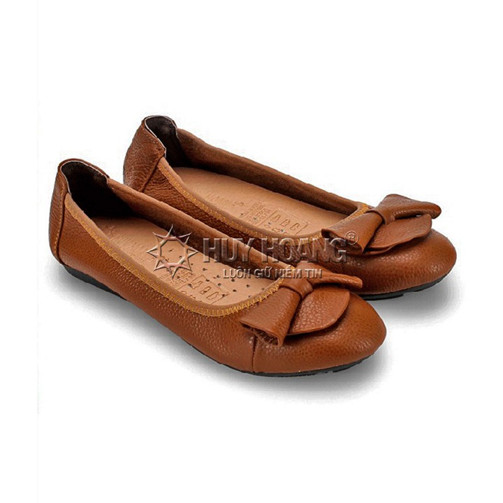 Giày nữ búp bê da bò màu da PH7905