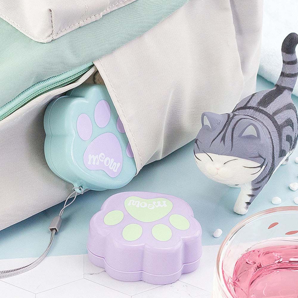 Cốc nước gấp gọn hình bàn chân mèo kèm dây đeo tiện dụng cho du lịch/ cắm trại