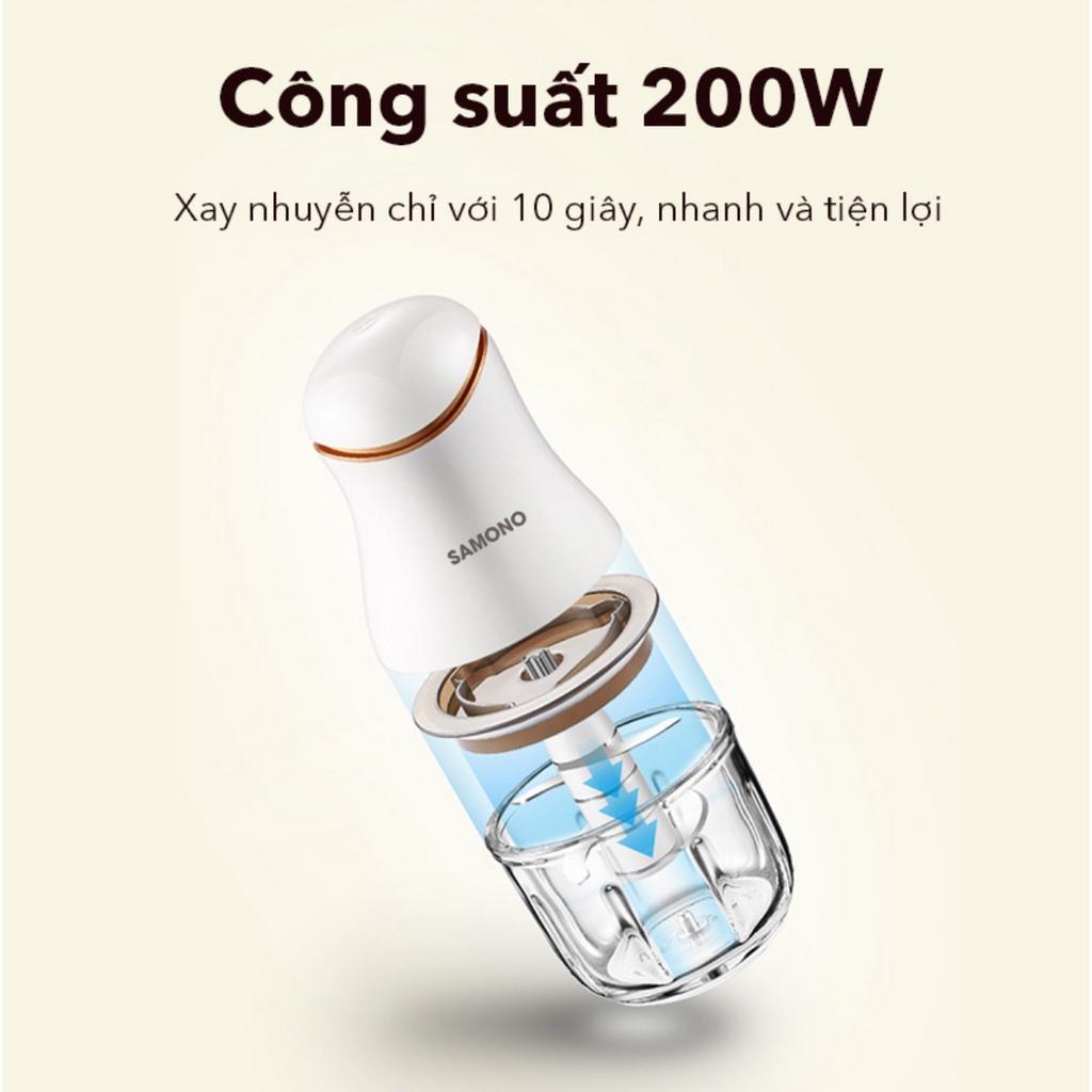 Máy xay thực phẩm mini đa năng Samono SW099 xay thịt tỏi ớt công suất 200W tiện dụng - Hàng Chính Hãng