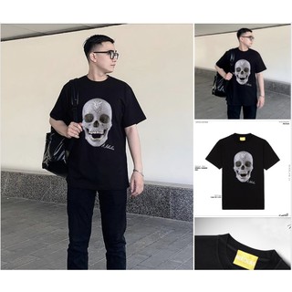 Áo phông in hình đầu_lâu cực ngầu [FREESHIP] Áo phông cotton chất đẹp mát, áo unisex, áo phông trắng đen các kiểu