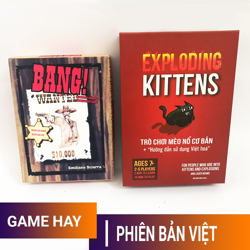 Trò chơi bắn súng Bang! + Bộ bài Mèo nổ Việt hóa cơ bản 56 lá giá rẻ
