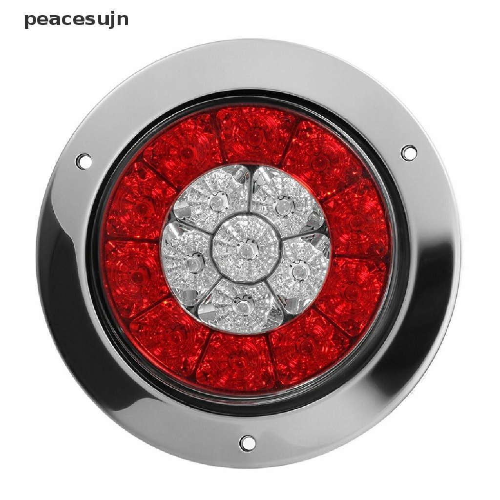 (hot*) 1X 4" Round Red/Amber 16-LED Truck Trailer Brake Stop Turn Signal Tail Lights peacesujn