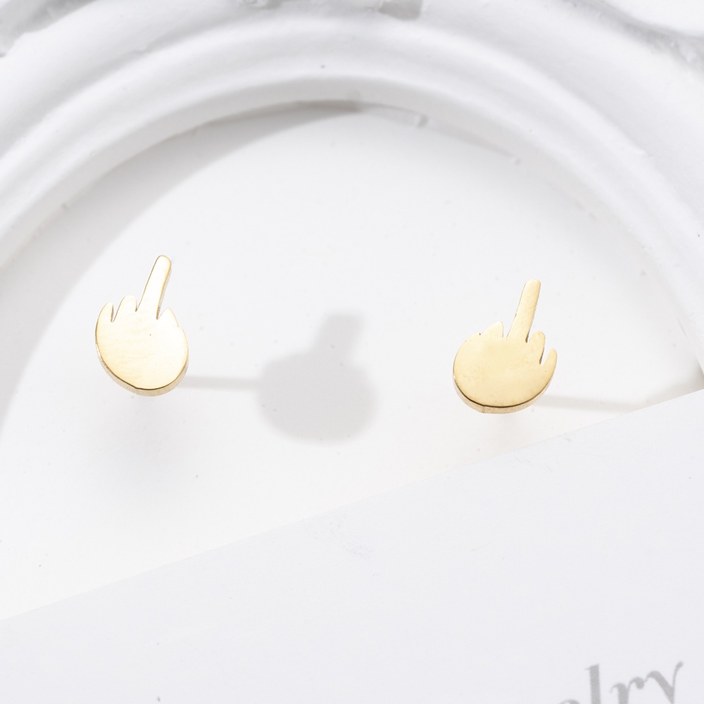 1 đôi bông tai hình ngón tay mini phong cách punk thời trang cho nam và nữ