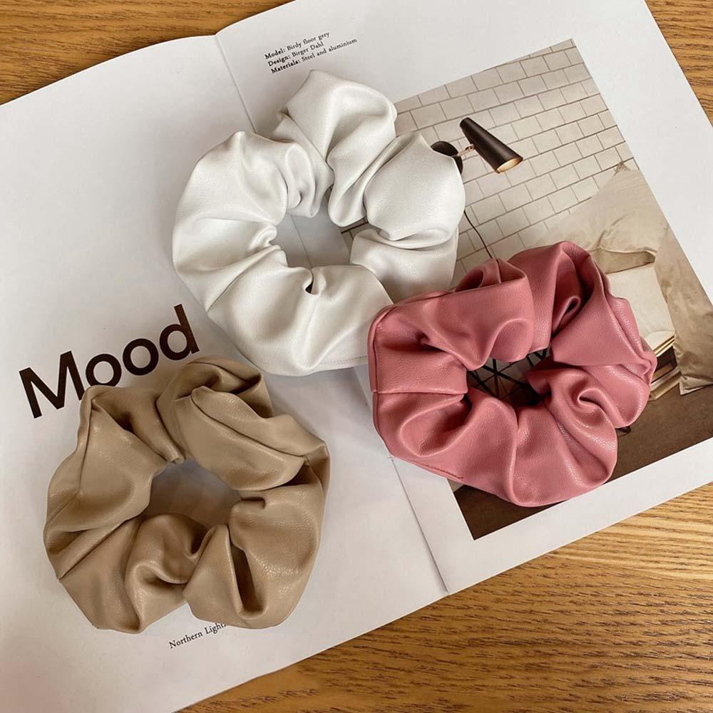 Dây Buộc Tóc Bằng Da PU WMES15H Phong Cách Pháp Cổ Điển Dễ Thương