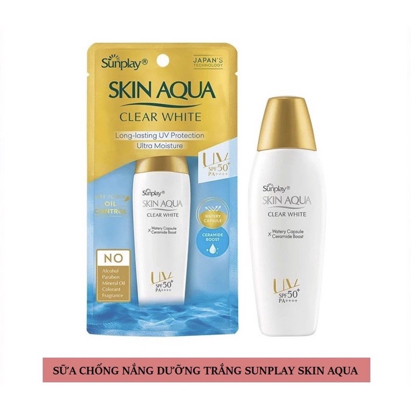 [Authentic] Sữa Chống Nắng Dưỡng Da Trắng Mịn Tối Ưu Sunplay Skin Aqua Clear White SPF50+