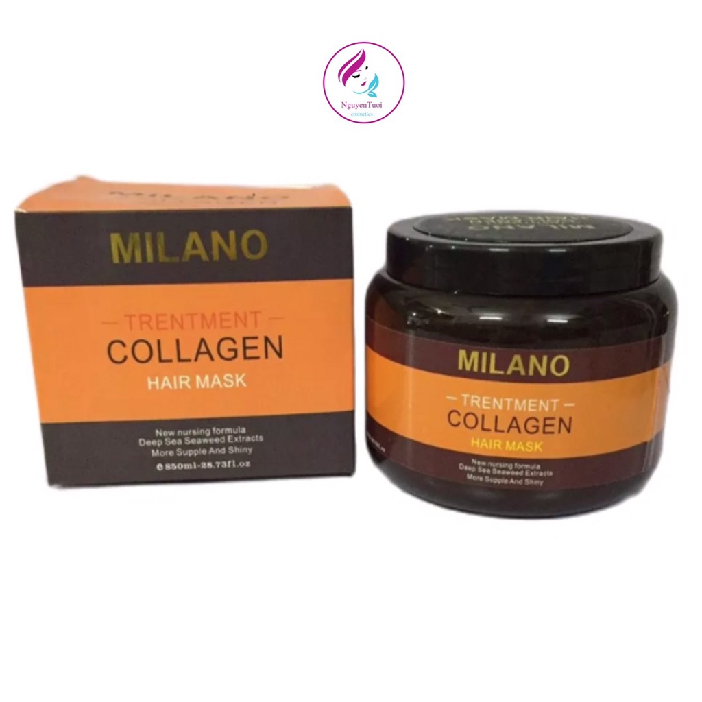 Kem Ủ Tóc MILANO Collagen Hair Mask phục hồi tóc siêu mềm mượt 1000ml