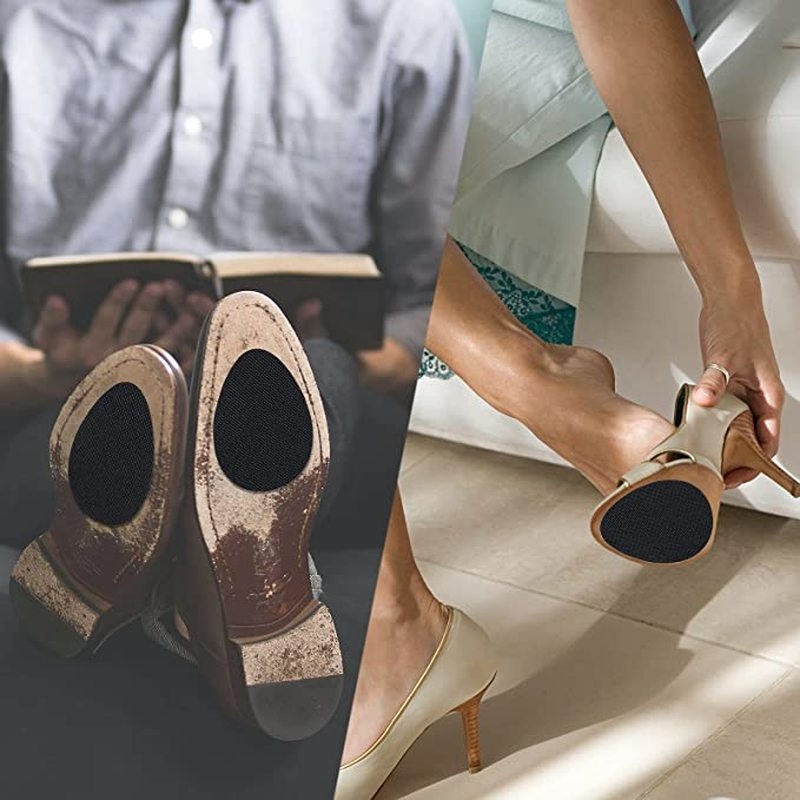 Bộ 2 Miếng Dán Chân Bàn Chân Họa Tiết Kẻ Sọc Đen Tự Dính Chống Trượt Tiện Lợi