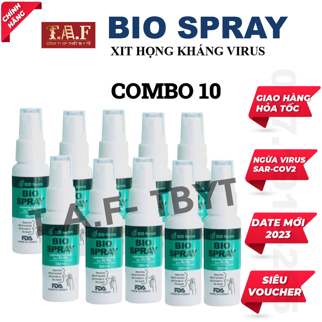 Combo 10 chai xịt họng sinh học Bdferm Bio Spray của Úc 30ml - Nhập Khẩu Chính Hãng an toàn cho mọi nhà