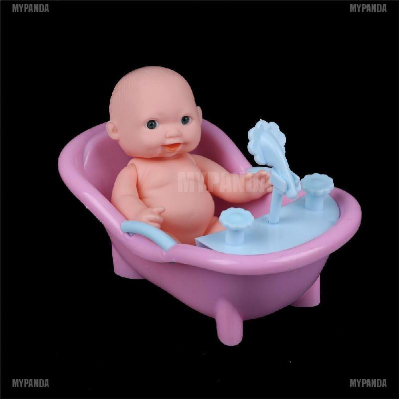 Búp bê em bé và bồn tắm kích cỡ 12cm