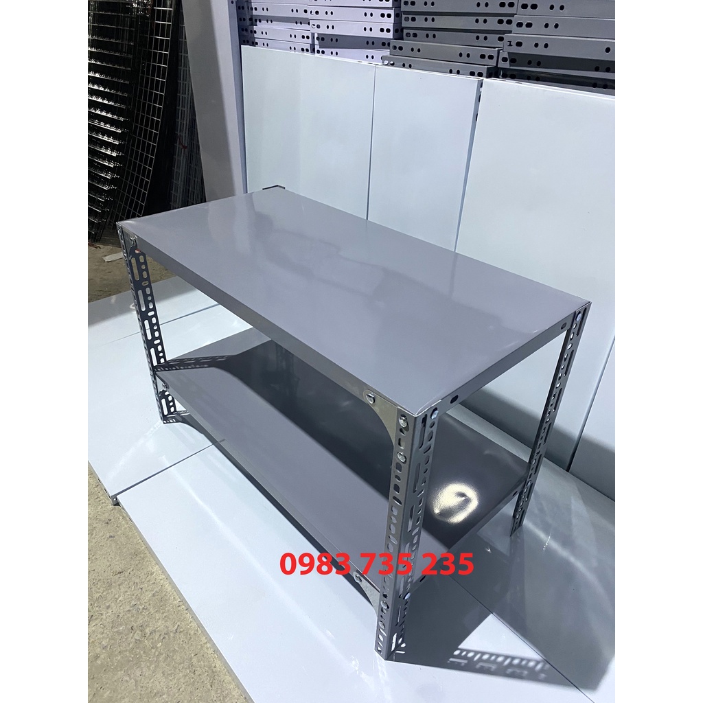Kệ Sắt V Lỗ Đa Năng Dài 0,6m x Rộng 0,4m x Cao 0,6-0,8m x 2 Tầng – Lắp Ghép Để Đồ