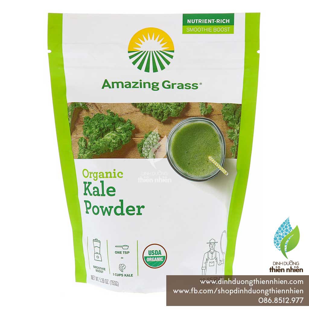 Bột Cải Xoăn Hữu Cơ Amazing Grass Organic Kale Powder, 150g