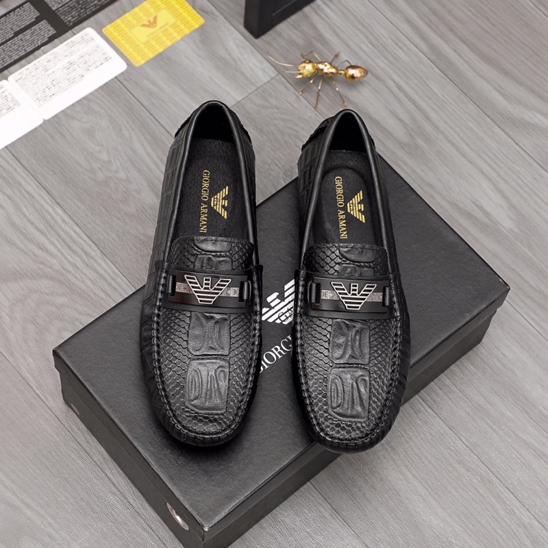 Giày lười cho nam da thật cao cấp vân da cá sấu thương hiệu Armani cao cấp