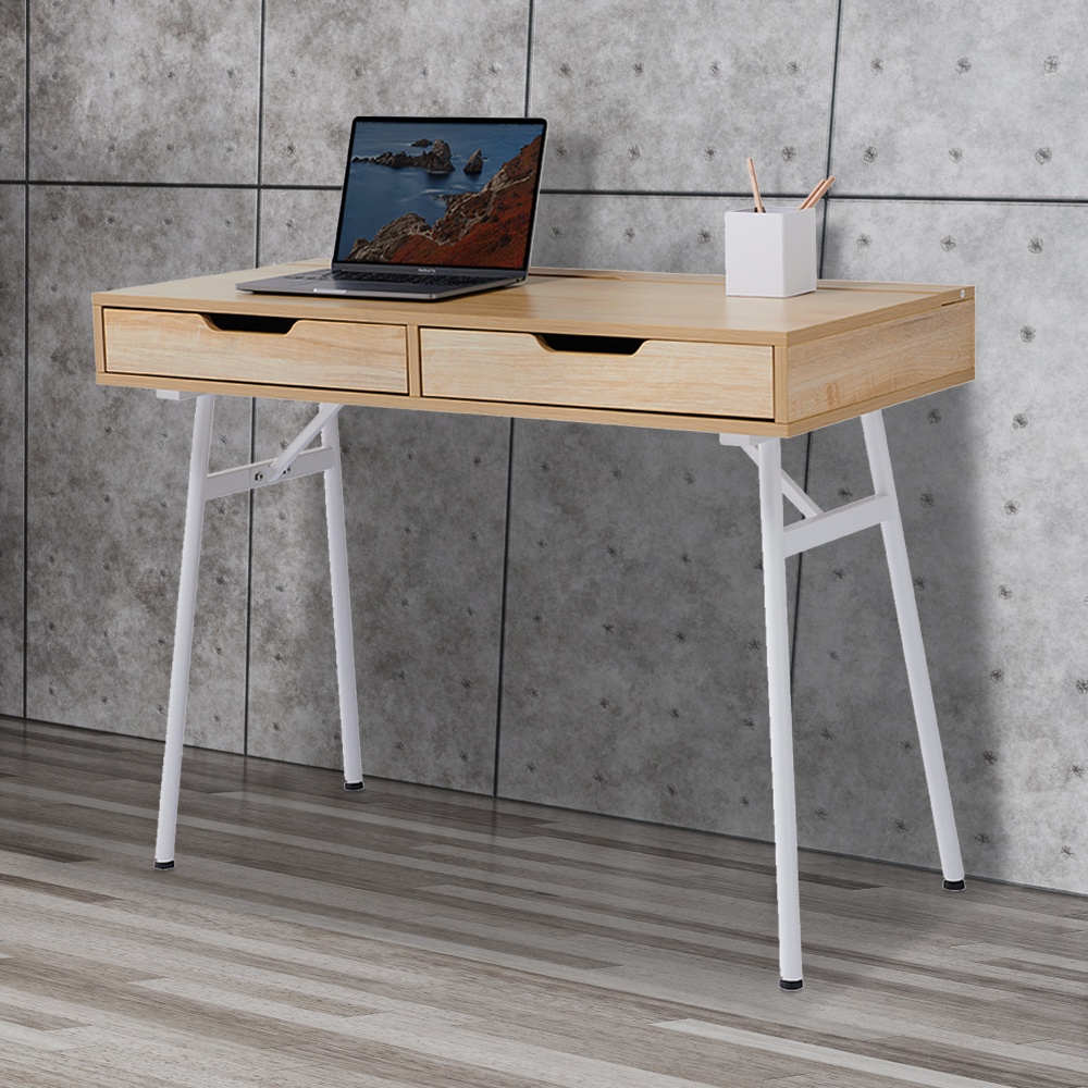 HomeBase FURDINI Bàn văn phòng làm việc VENUS bằng gỗ MDF SD-D001 W100XD48XH76CM màu tự nhiên