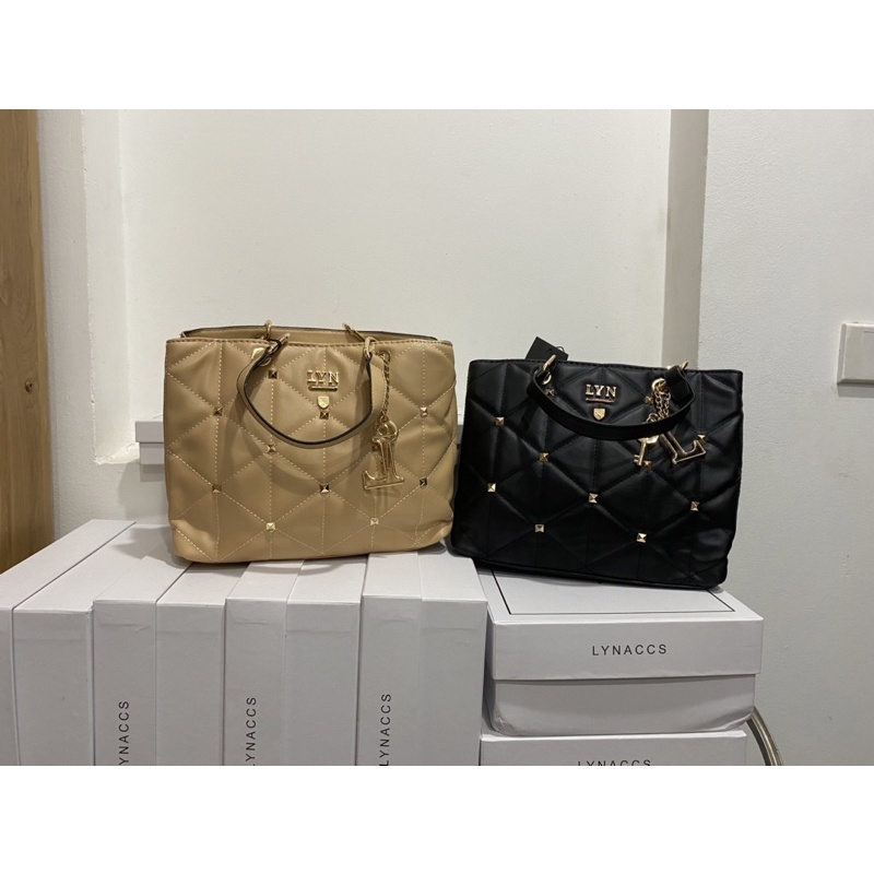 Túi LYN TRICIA SIZE L 25cm| Đen - Nâu