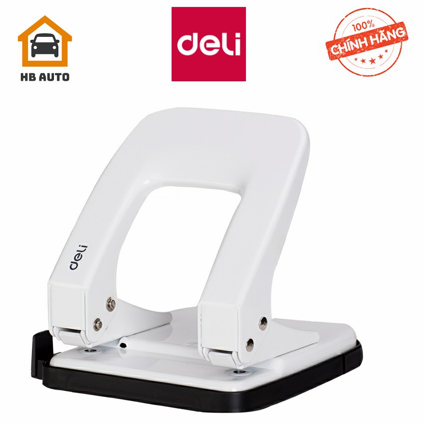 Bấm lỗ giấy Deli 138 35 tờ vỏ kim loại SPCC bền đẹp