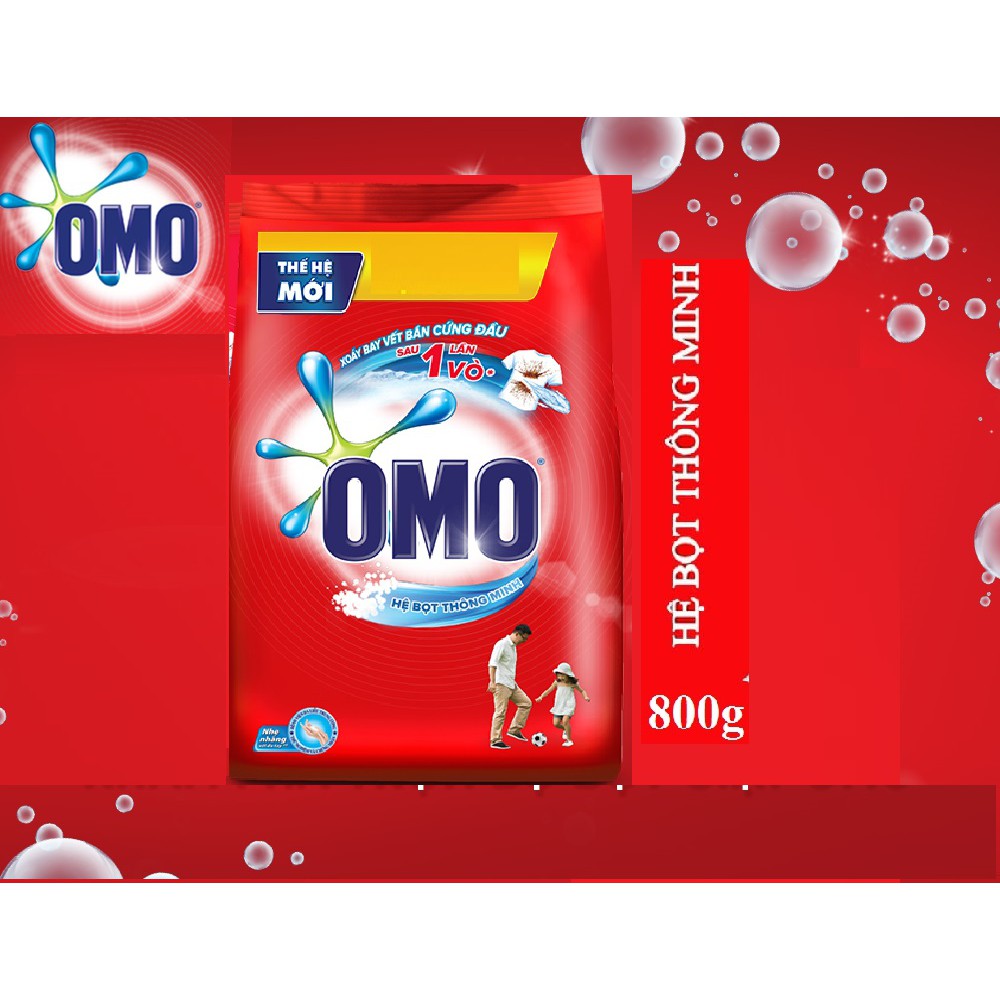 Bột giặt OMO hệ bọt thông minh 800g