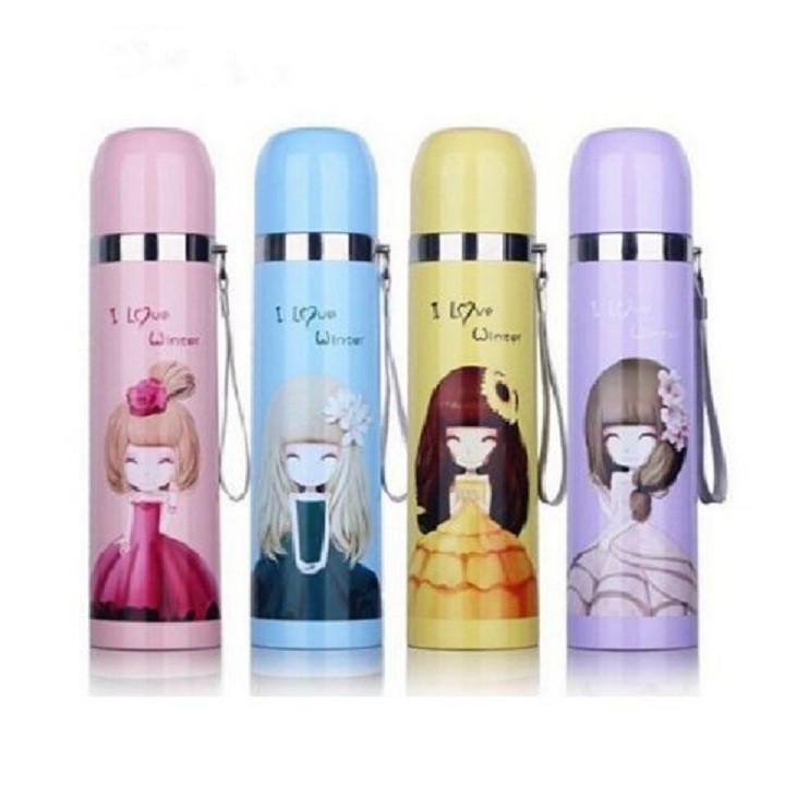 Bình Nước Giữ Nhiệt 2 Lớp Inox 500ml Tiện Dụng