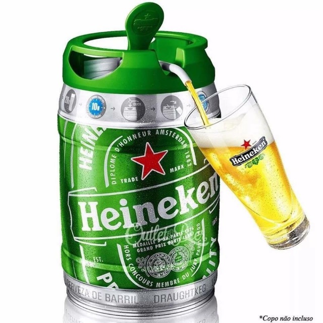 Bom bia Heineken 5lit ( Hà Lan )