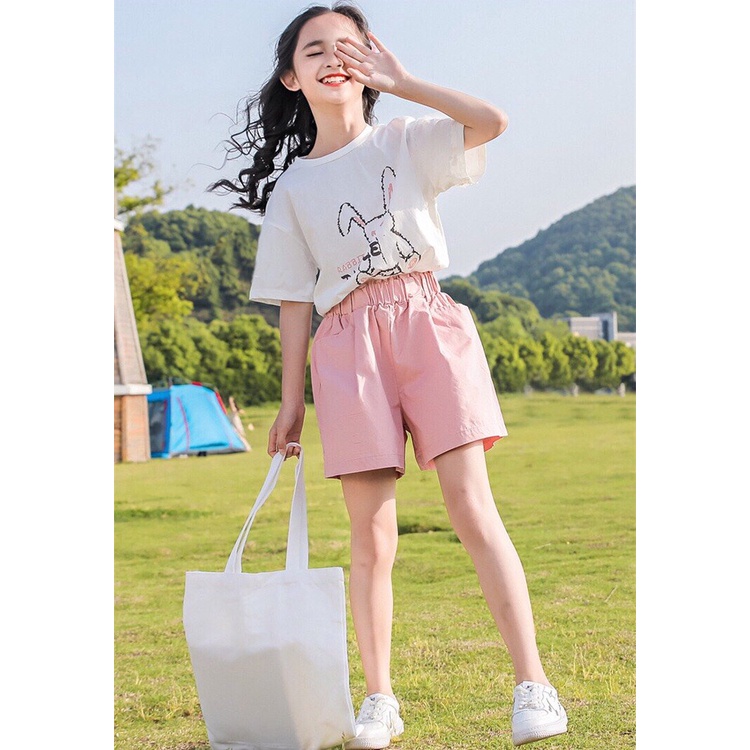 Set bộ quần áo trẻ em mẫu Thỏ cho bé gái 18-45kg. MA07.