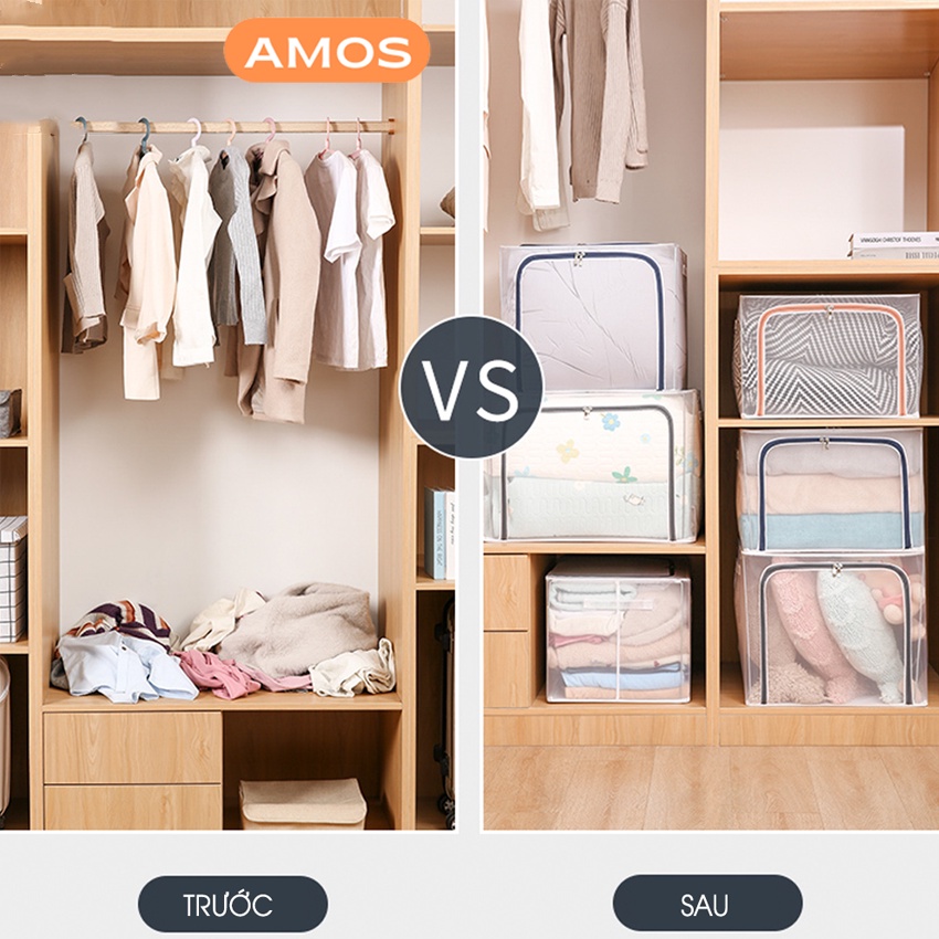 Túi đựng quần áo khung thép AMOS - Gấp gọn tiện lợi, bảo quản quần áo bền đẹp