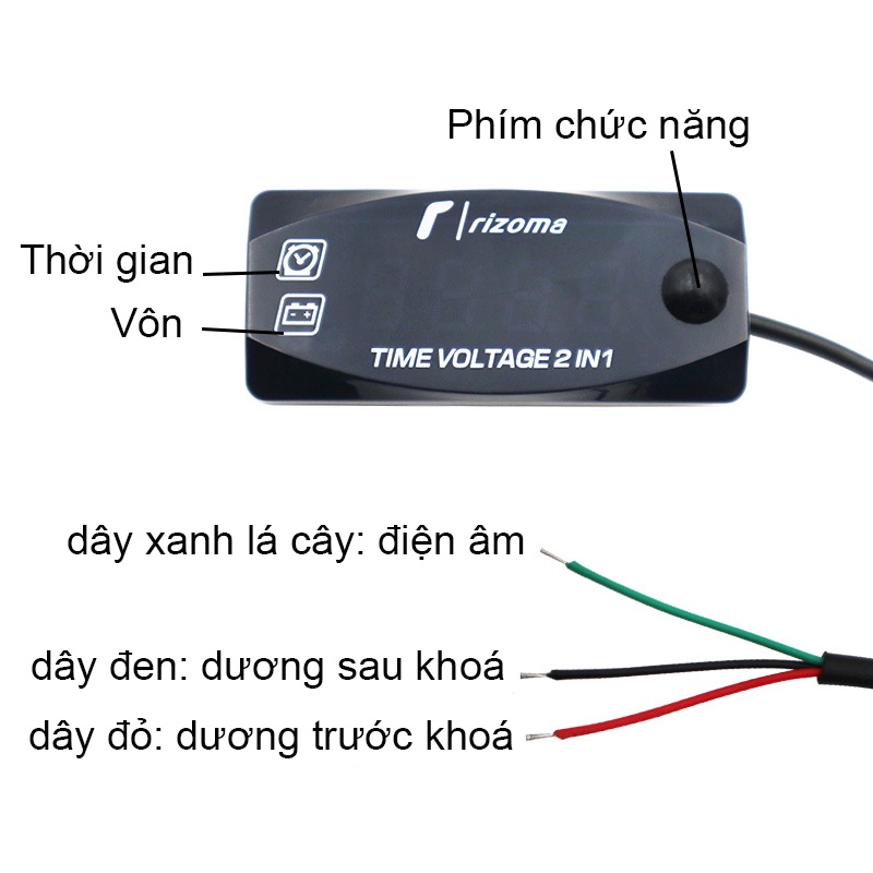 Đồng Hồ Báo Giờ Và Báo Vôn Ắc Quy Xe Máy