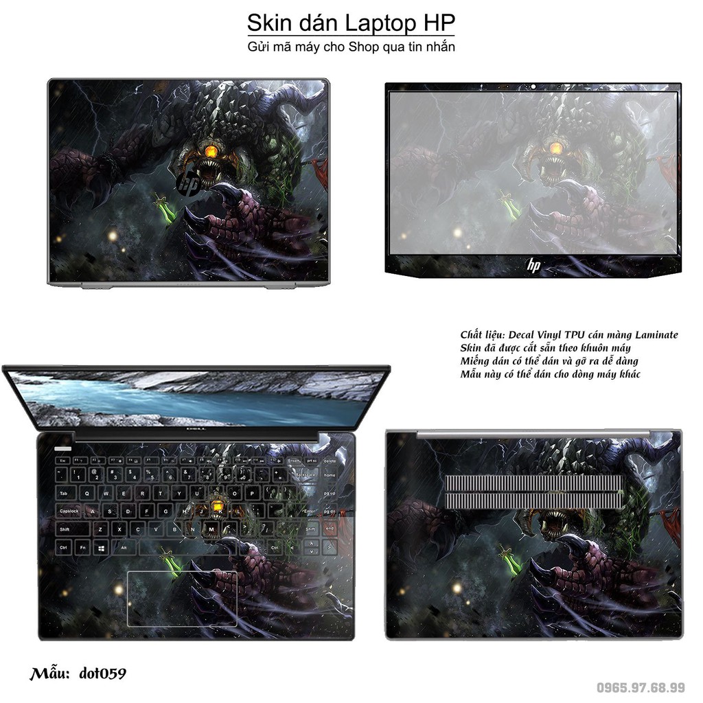 Skin dán Laptop HP in hình Dota 2 nhiều mẫu 10 (inbox mã máy cho Shop)